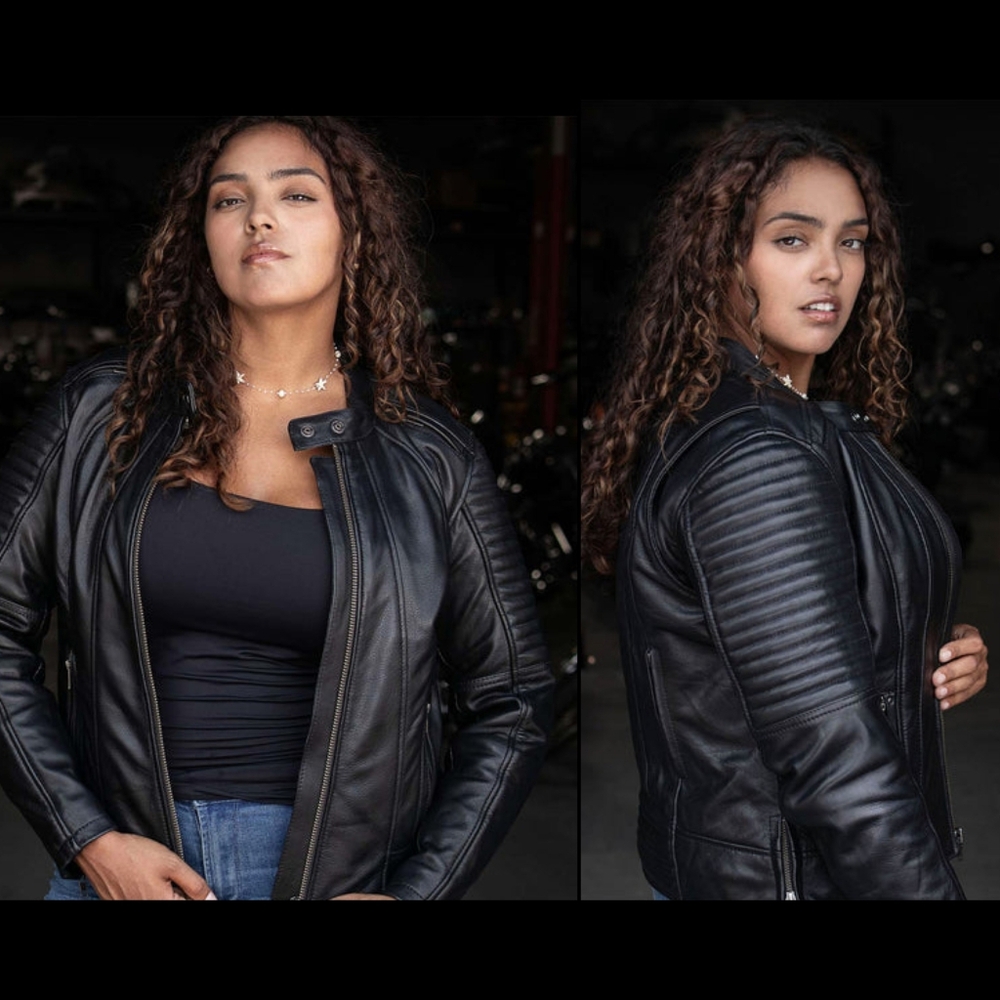 Full Leather Milwaukee MMC20000 Foxy Womena Biker Jacket XL Moto Genuine Leather - Picture 3 of 16